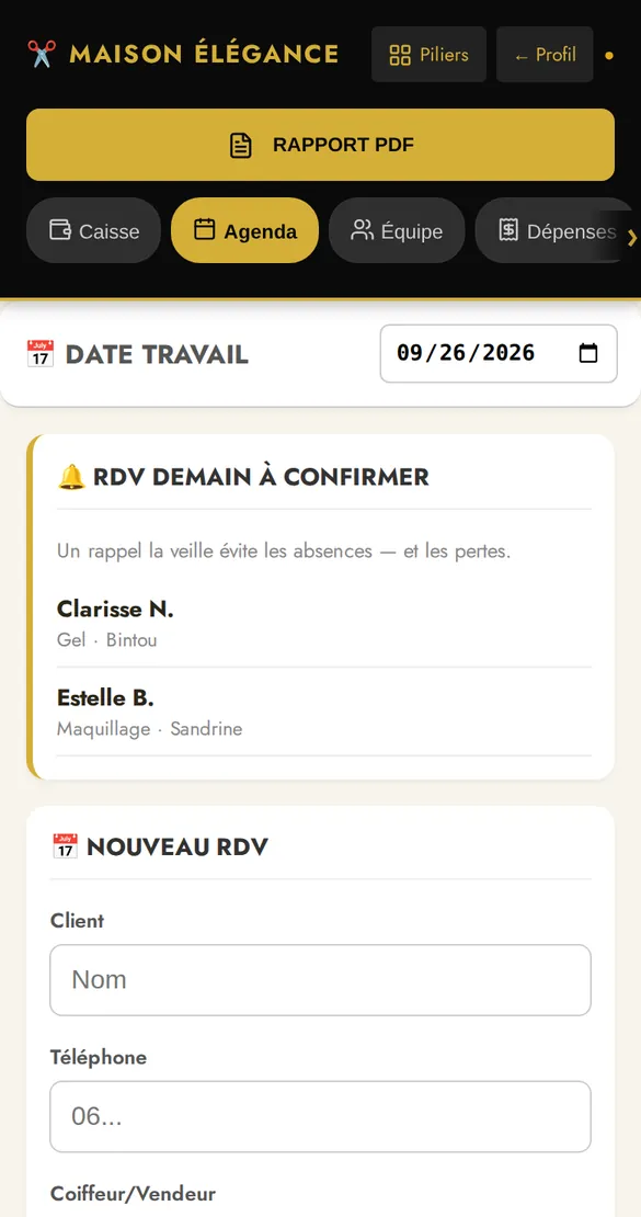 L'agenda : les rendez-vous, et ceux du lendemain à confirmer